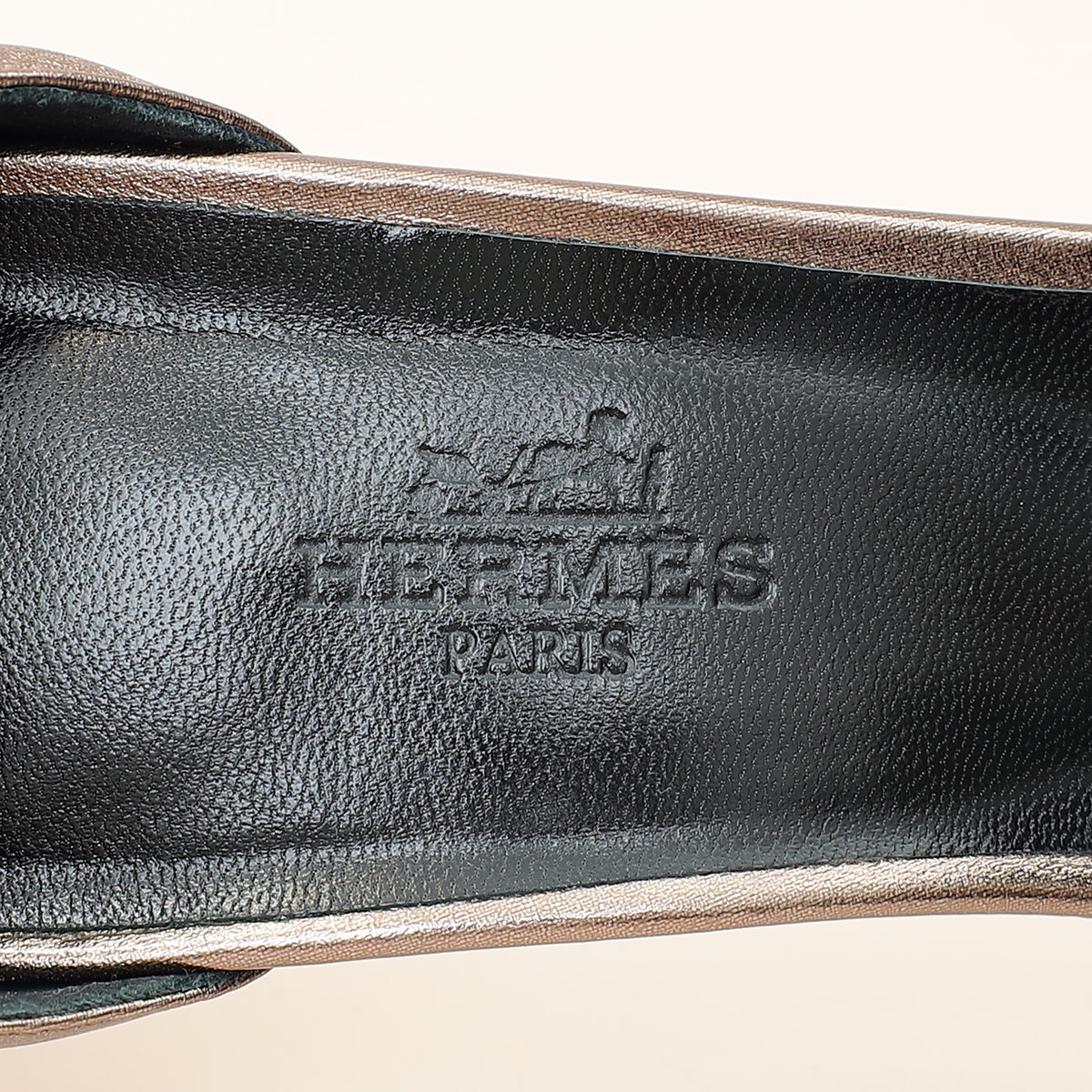 Hermes Bronze Premiere 70 Metallic Nappa Sandal 37