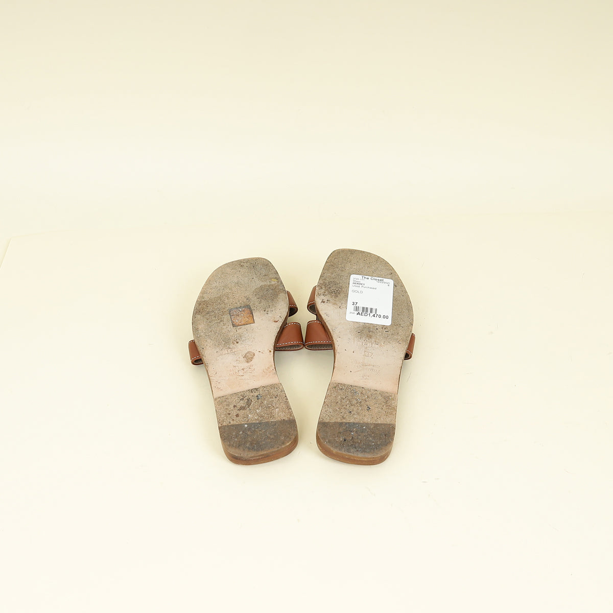 Hermes Gold Oran Sandal 37