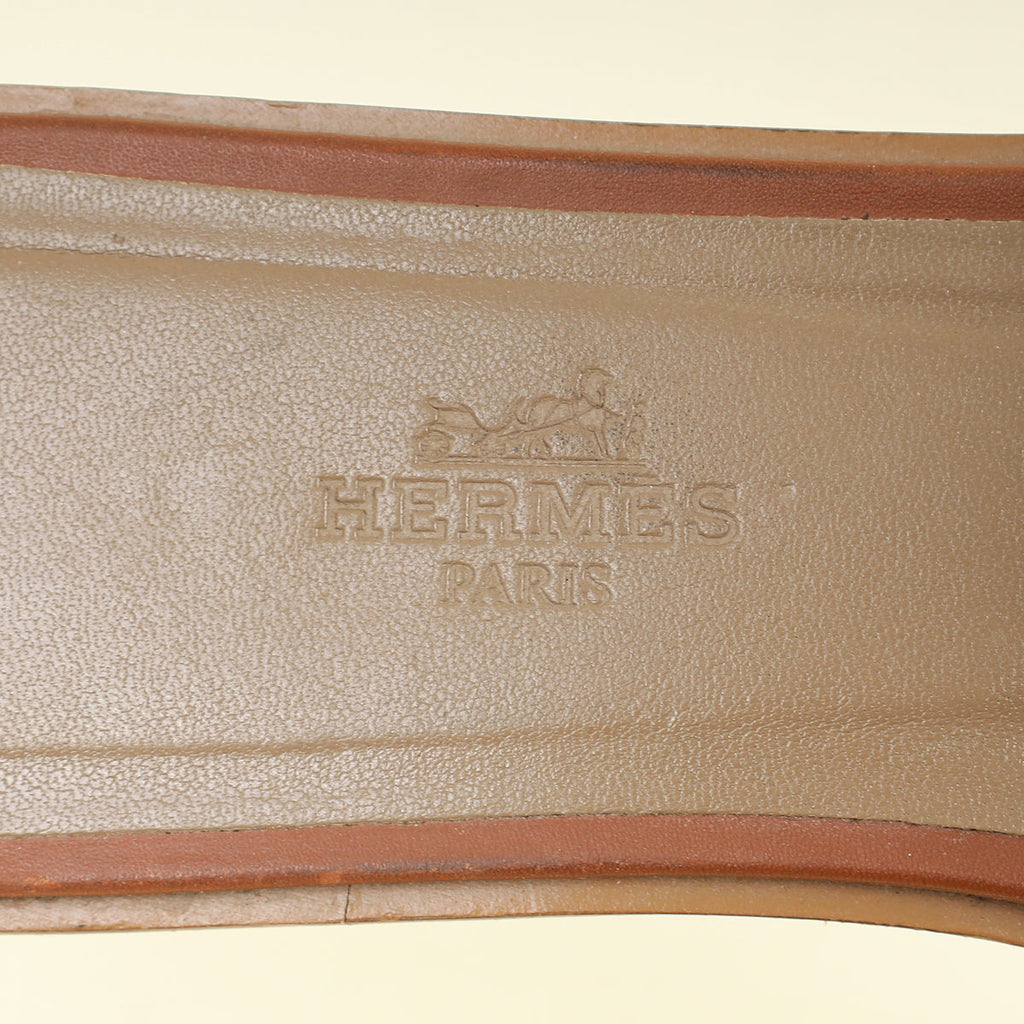 Hermes Gold Oran Sandal 37