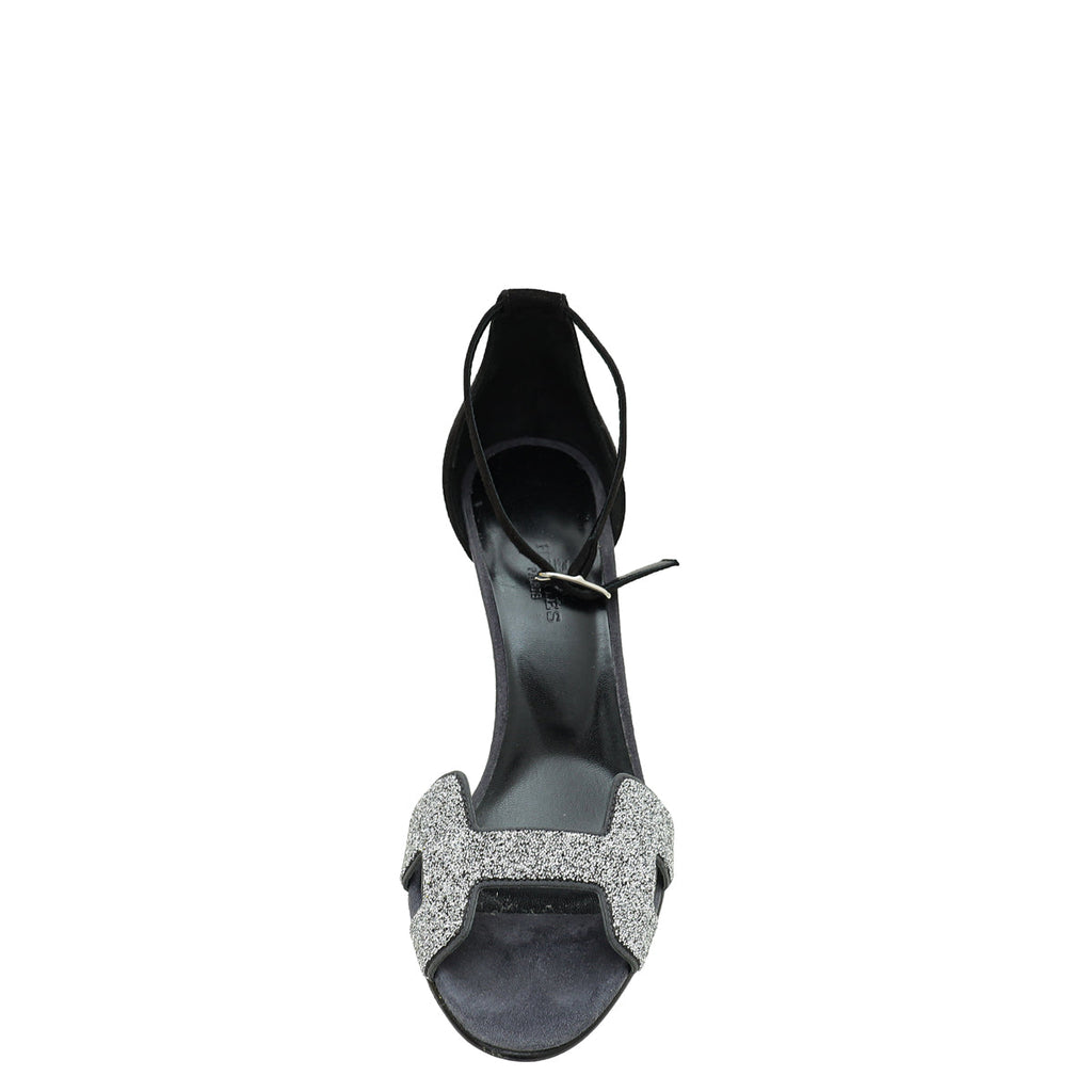 Hermes Bicolor Crystal Detail Premiere 105 Sandal 37