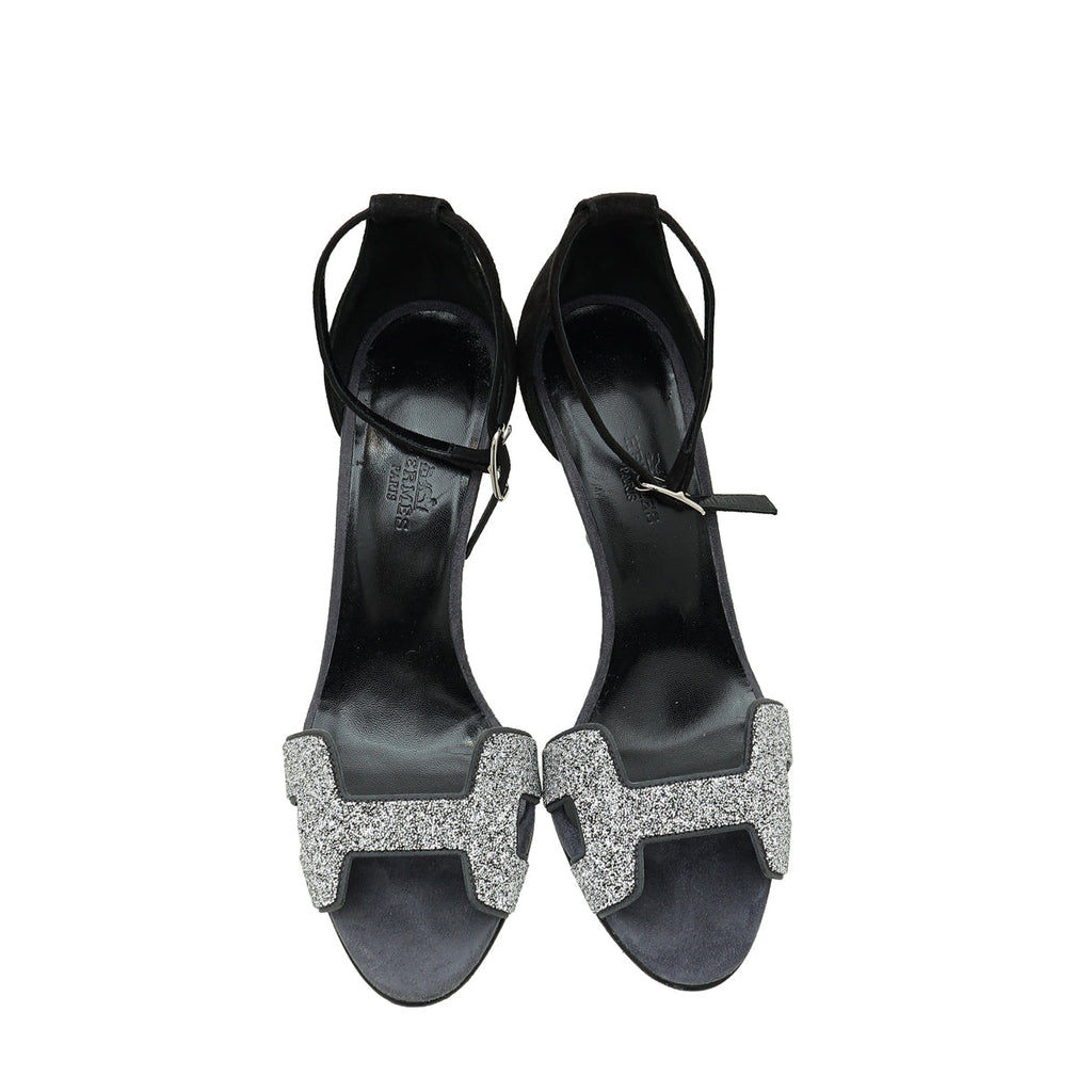 Hermes Bicolor Crystal Detail Premiere 105 Sandal 37
