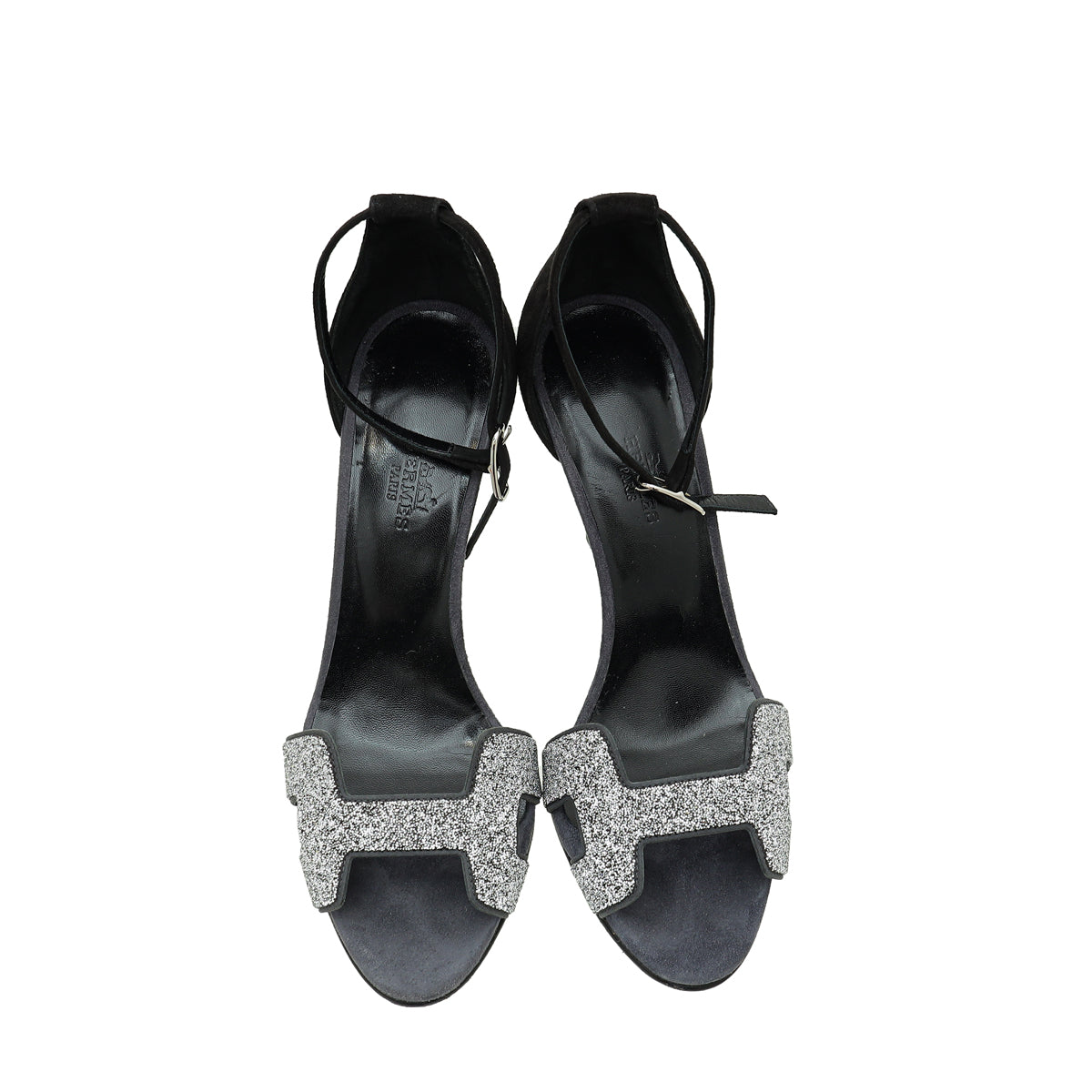 Hermes Bicolor Crystal Detail Premiere 105 Sandal 37