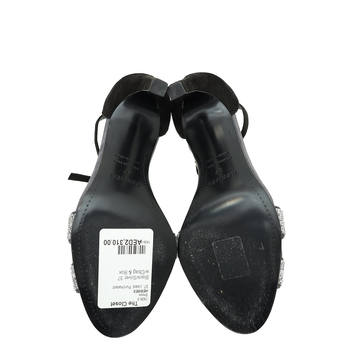 Hermes Bicolor Crystal Detail Premiere 105 Sandal 37