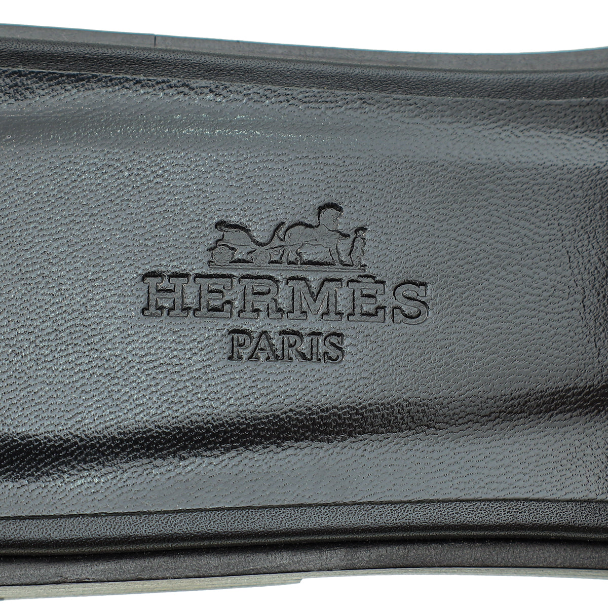 Hermes Noir Clou De Selle Oran Sandals 37