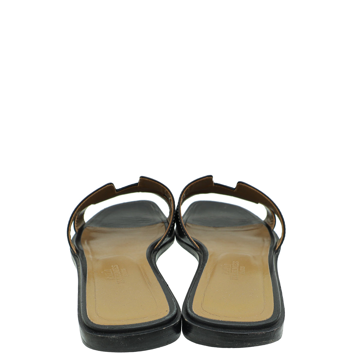Hermes Noir Oran Sandal 37