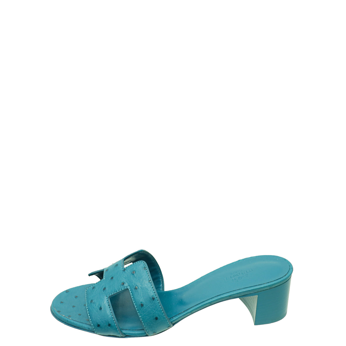 Hermes Bleu Vif Ostrich Oasis Sandal 37