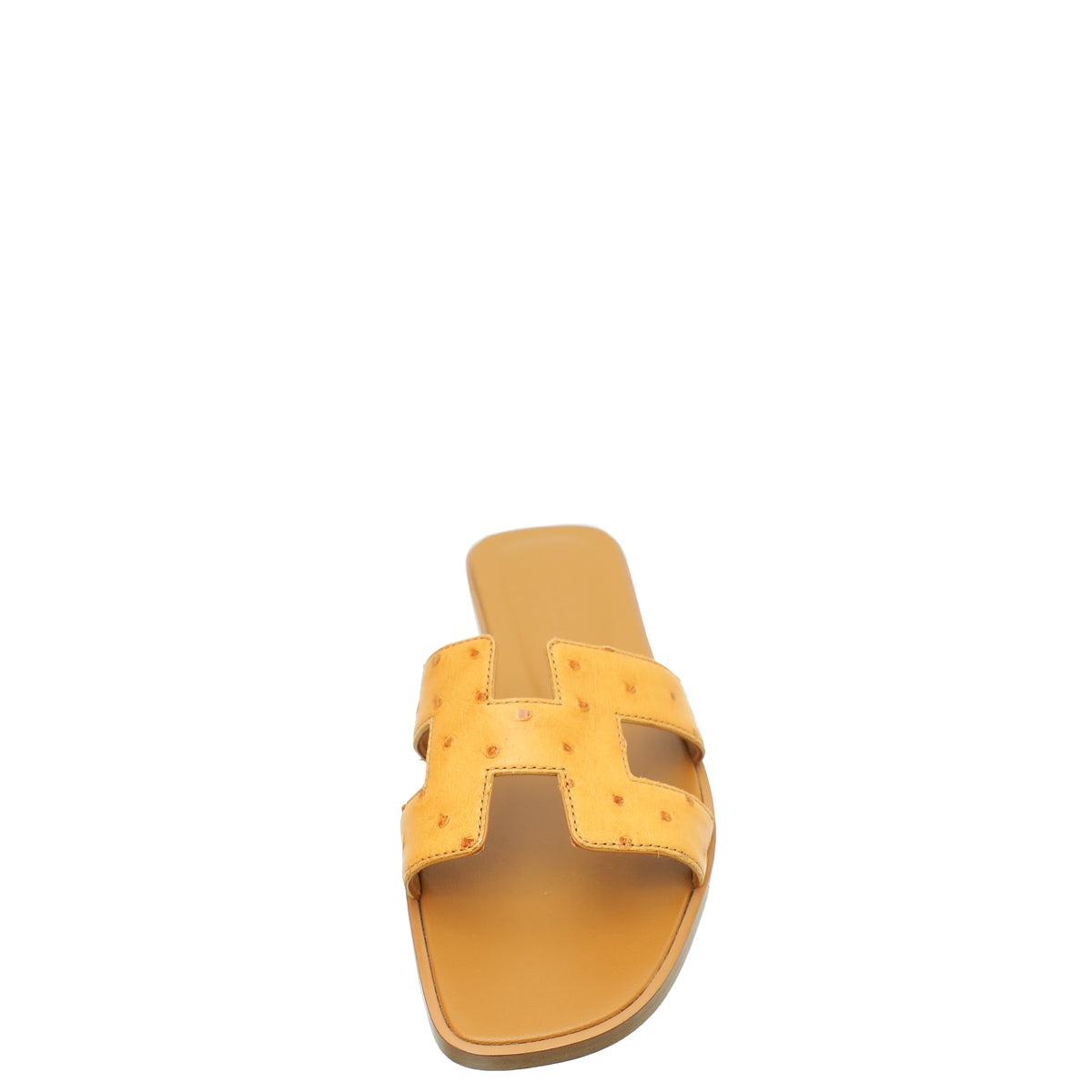 Hermes Cognac Ostrich Oran Sandal 37