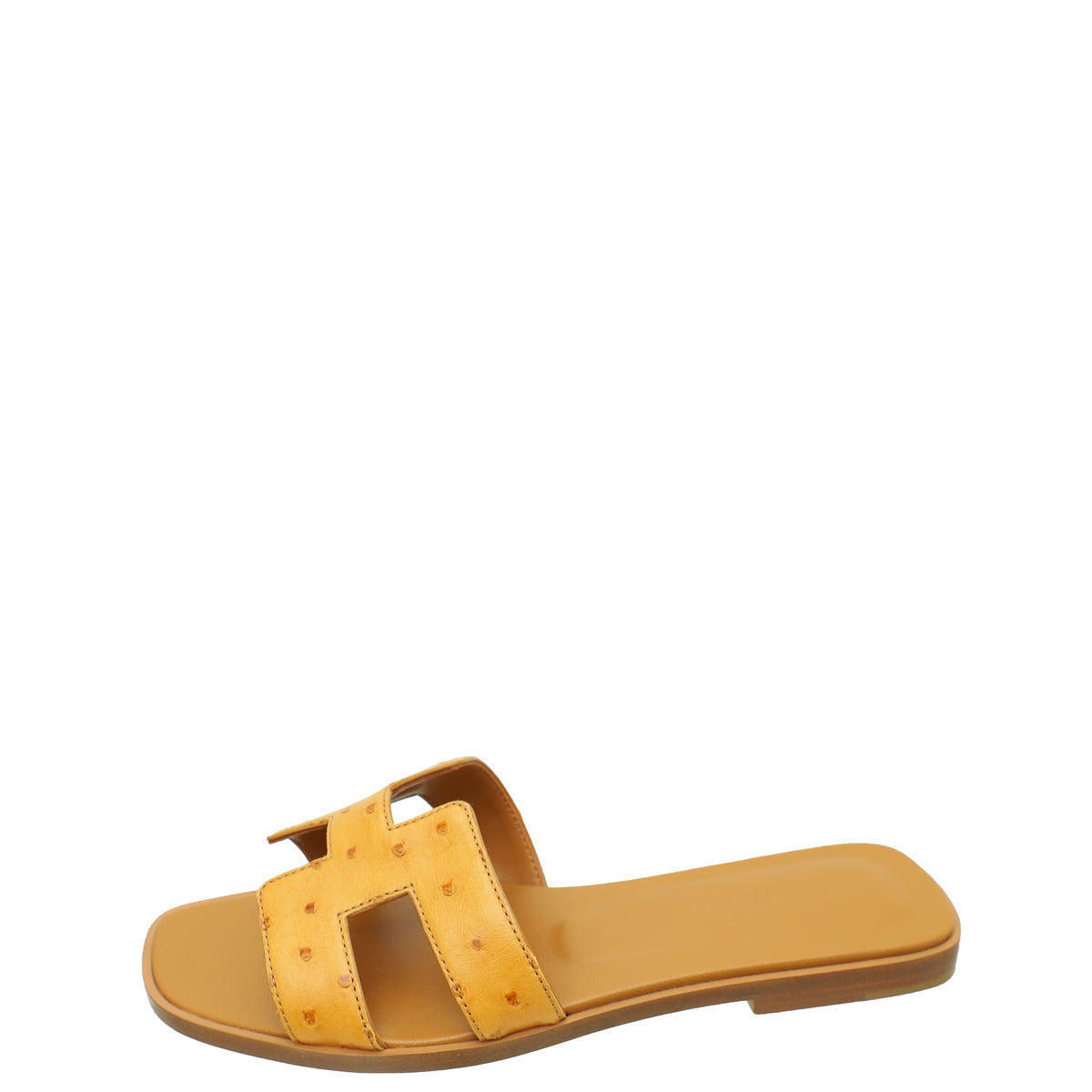Hermes Cognac Ostrich Oran Sandal 37