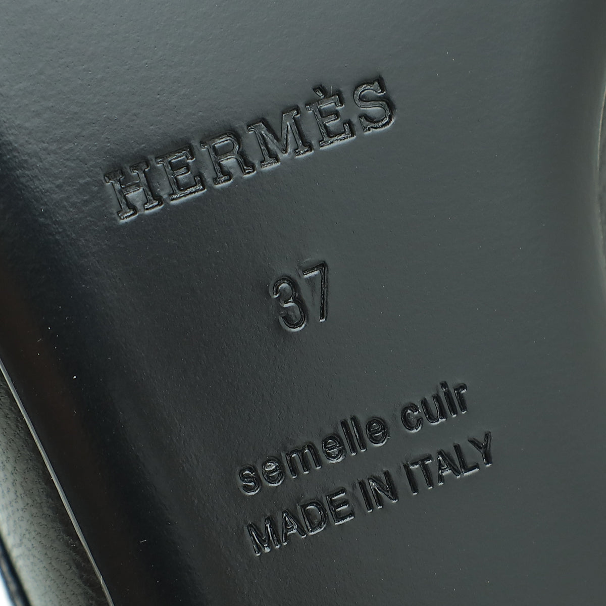 Hermes Noir Groupie Goatskin Mule 37