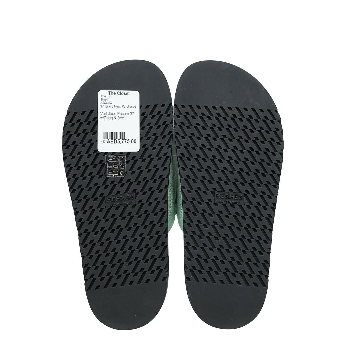 Hermes Vert Jade Chypre Sandal 37