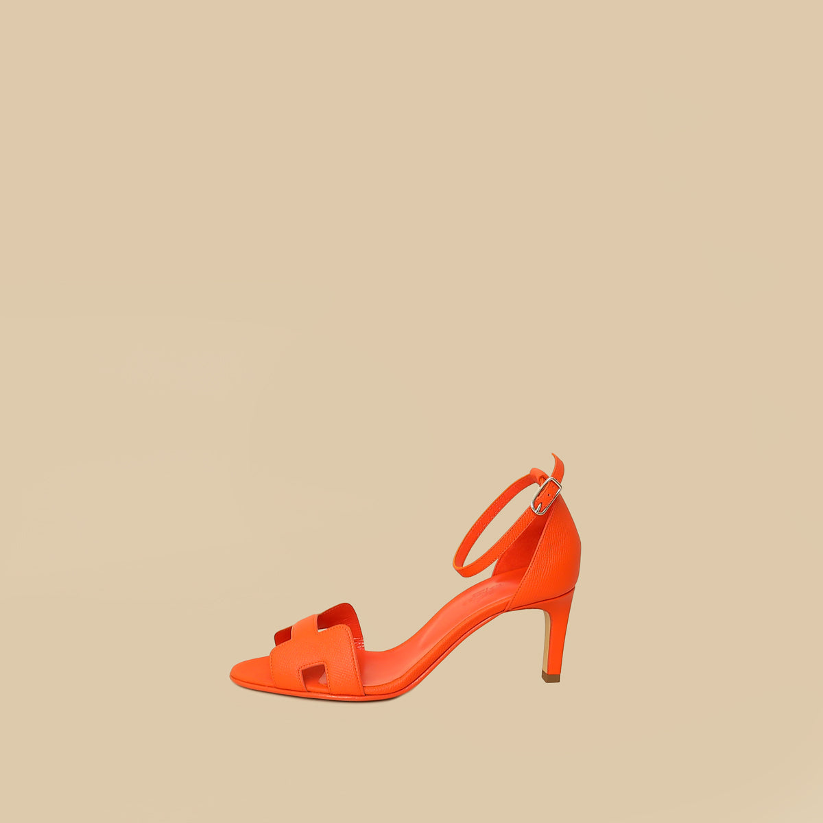 Hermes Orange Poppy Premiere 70 Sandal 37