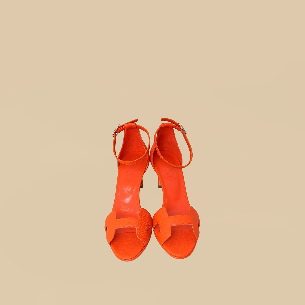 Hermes Orange Poppy Premiere 70 Sandal 37