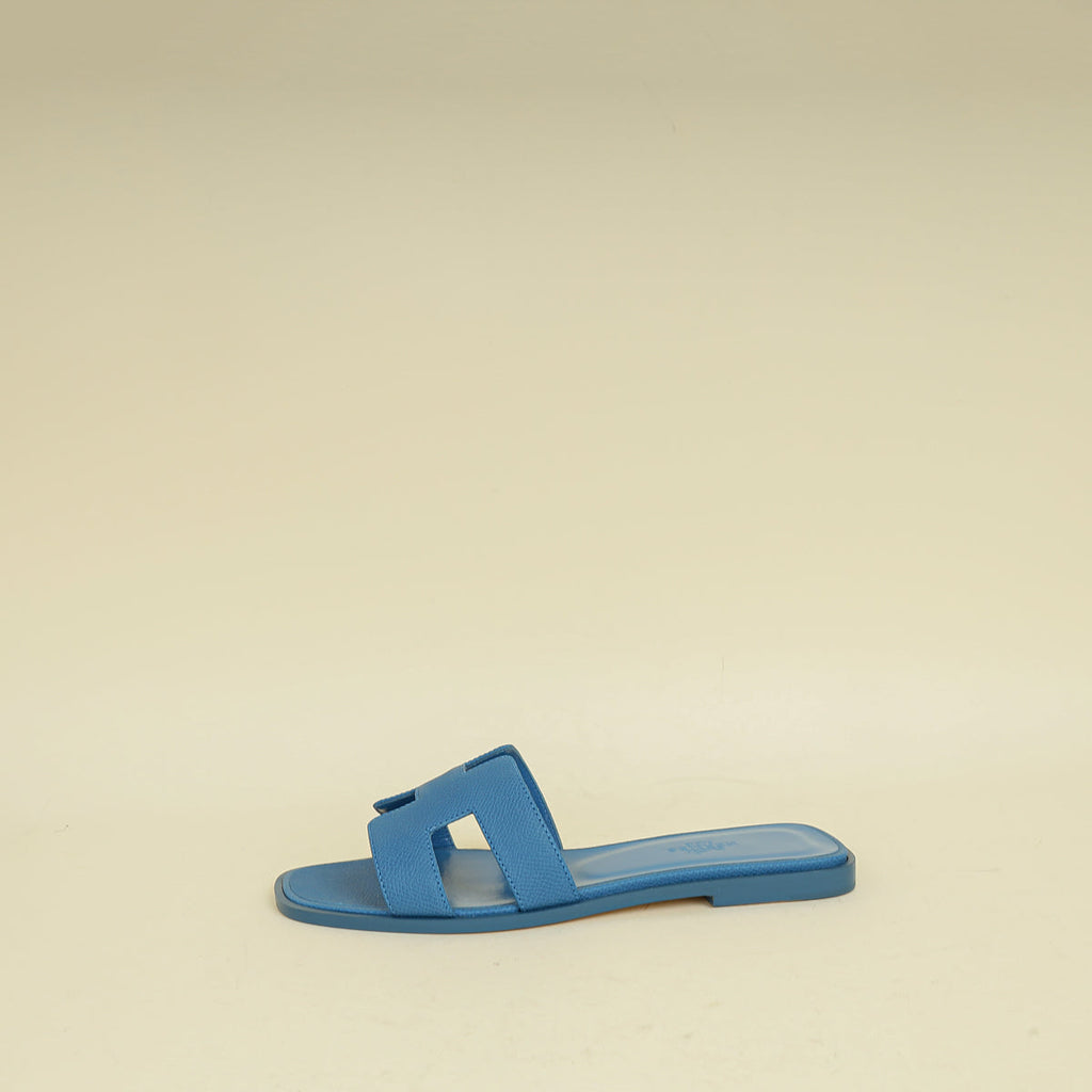 Hermes Bleu Bleuet Oran Sandal 37