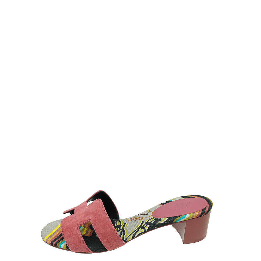 Hermes Rose De Venise Brides de Gala Oasis Sandal 37