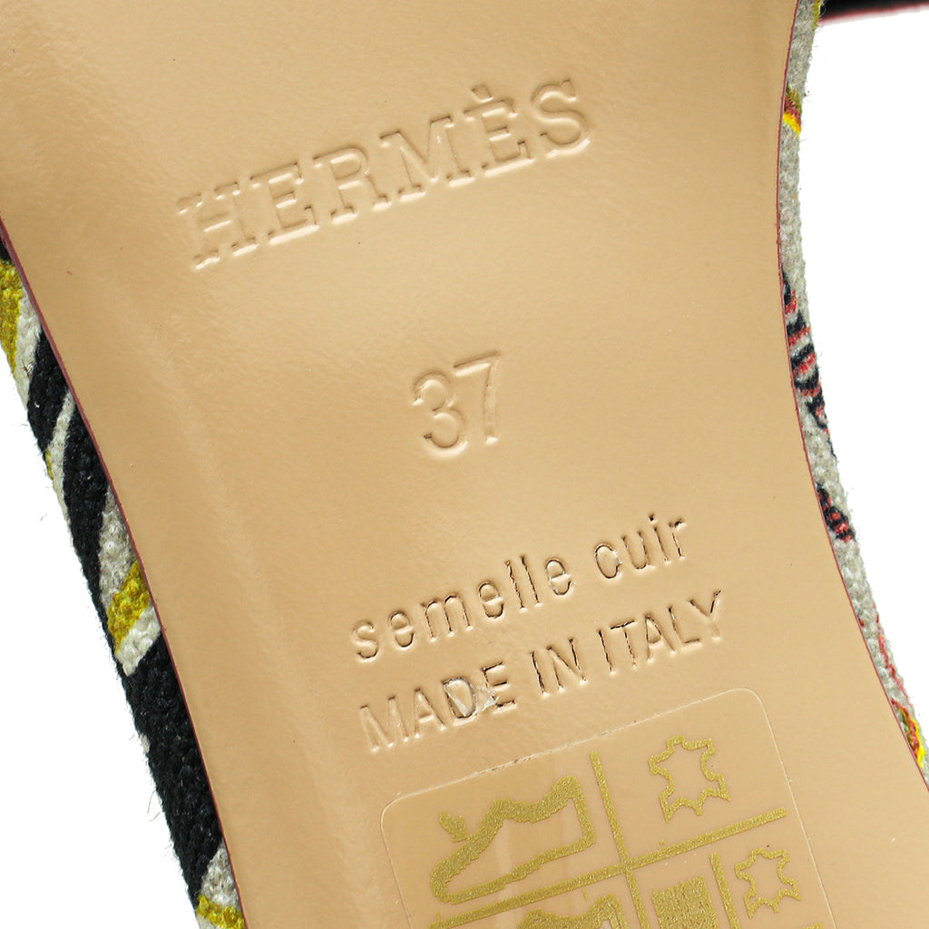 Hermes Rose De Venise Brides de Gala Oasis Sandal 37