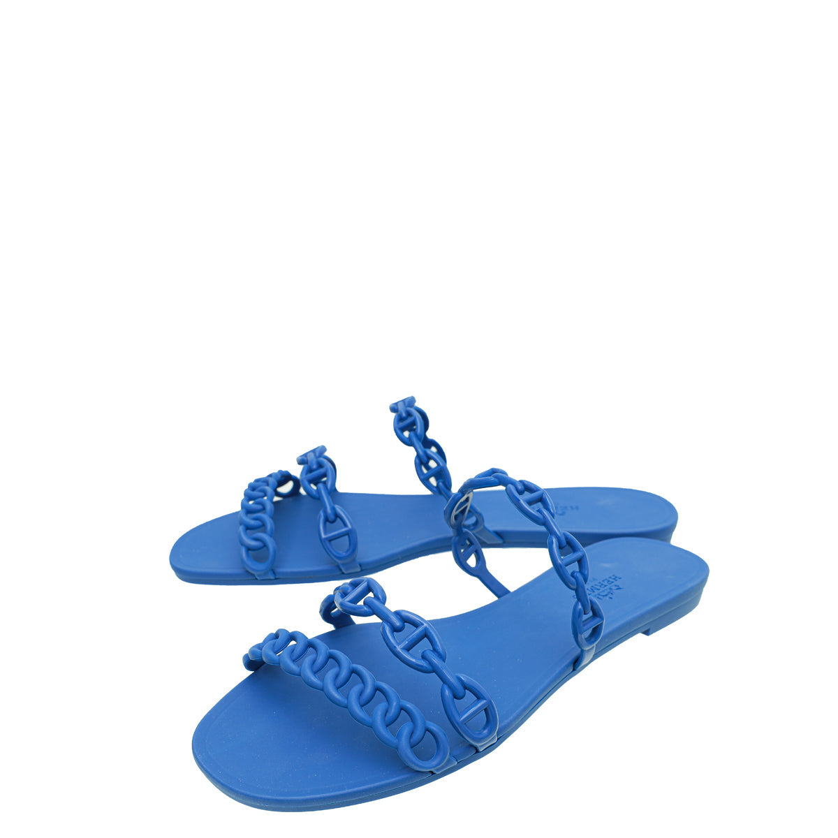 Hermes Blue Rubber Chaine D'Ancre Rivage Sandal 37