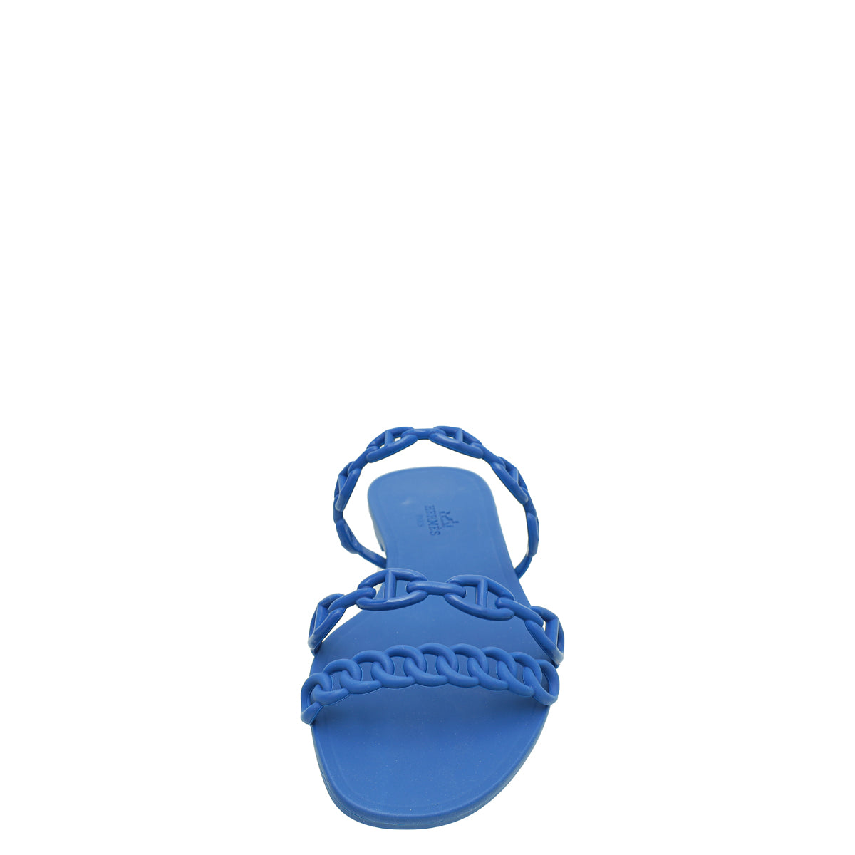 Hermes Blue Rubber Chaine D'Ancre Rivage Sandal 37