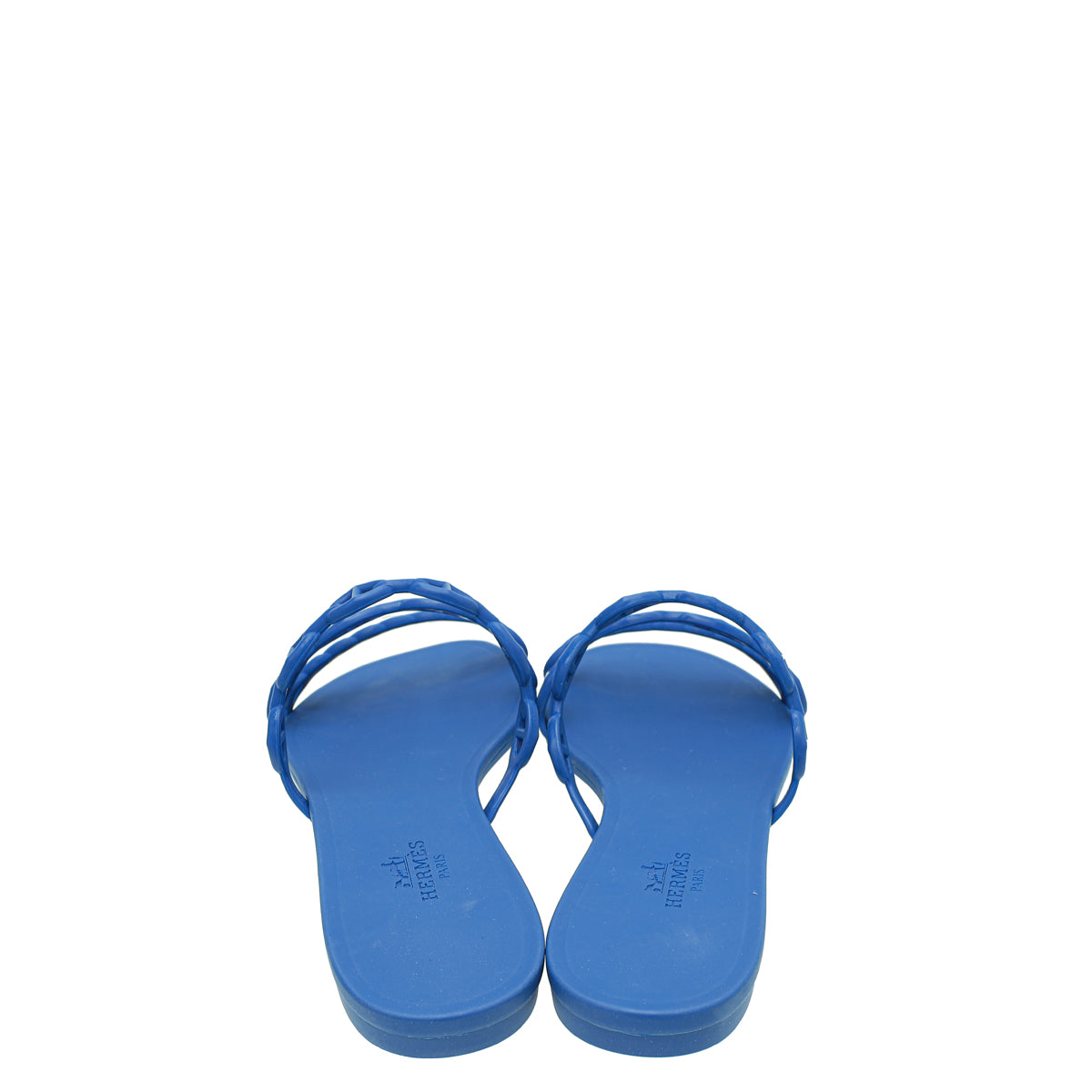 Hermes Blue Rubber Chaine D'Ancre Rivage Sandal 37