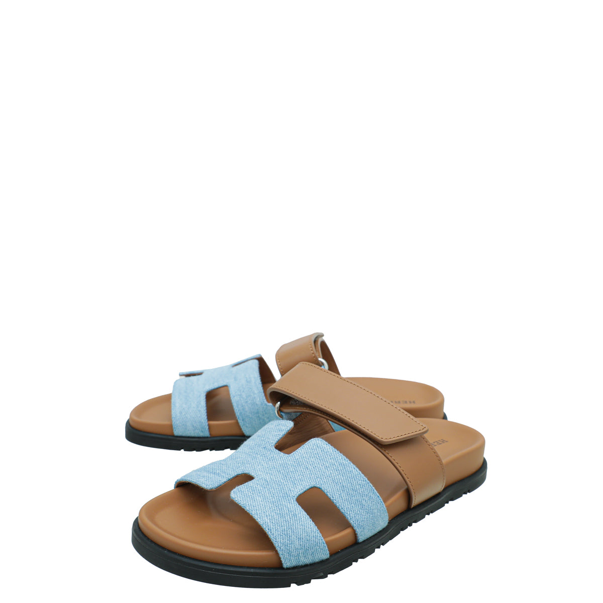 Hermes Bicolor Denim Chypre Sandal 37