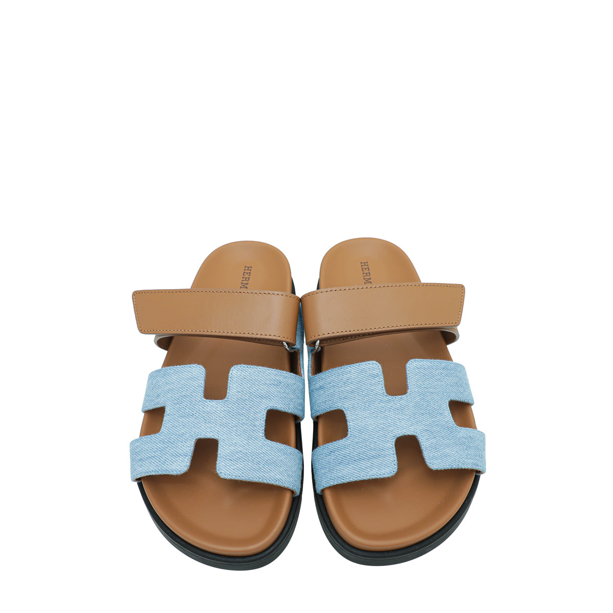 Hermes Bicolor Denim Chypre Sandal 37
