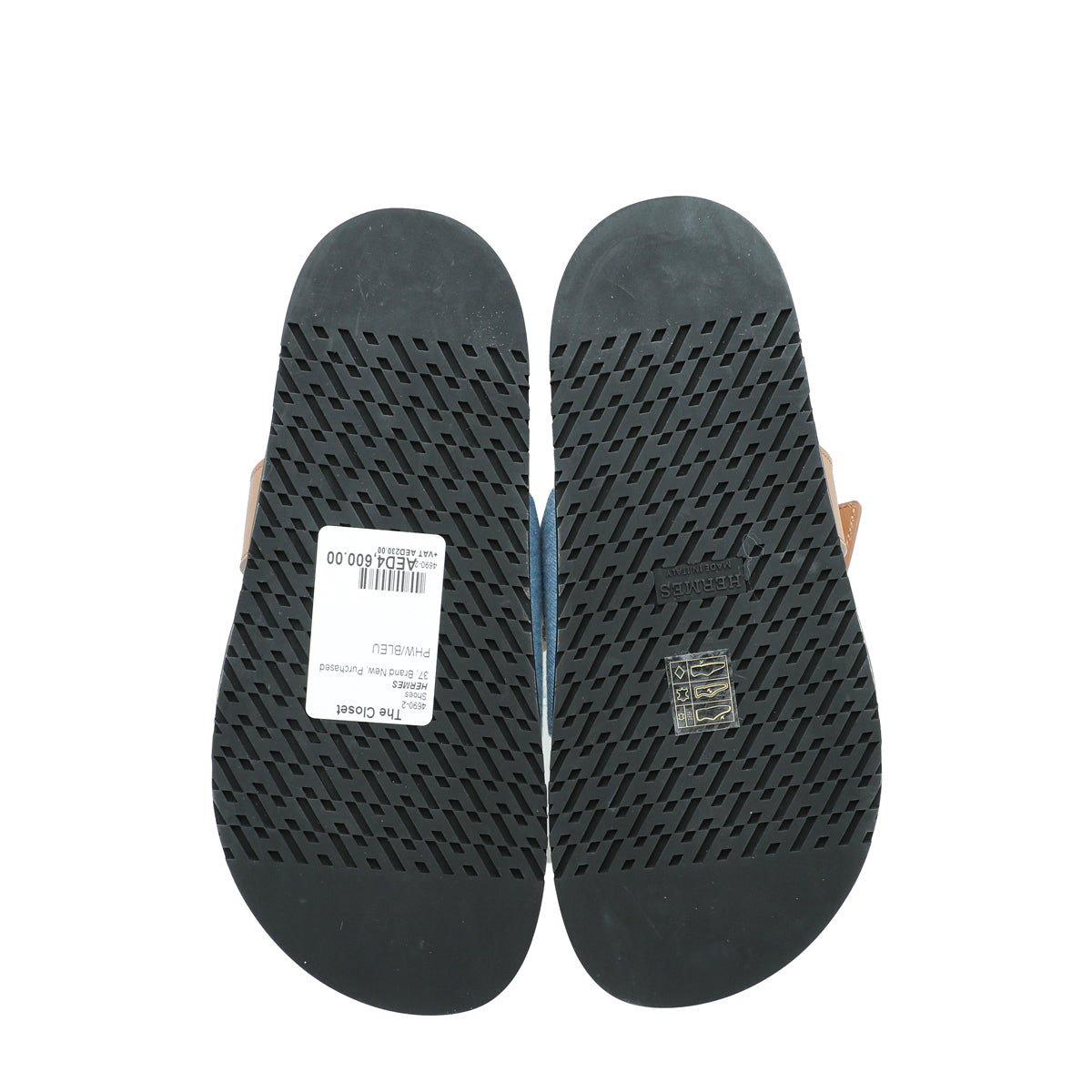 Hermes Bicolor Denim Chypre Sandal 37