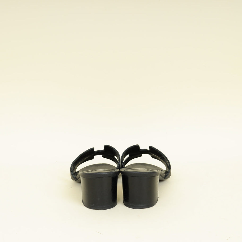 Hermes Noir Oasis Sandal 38.5