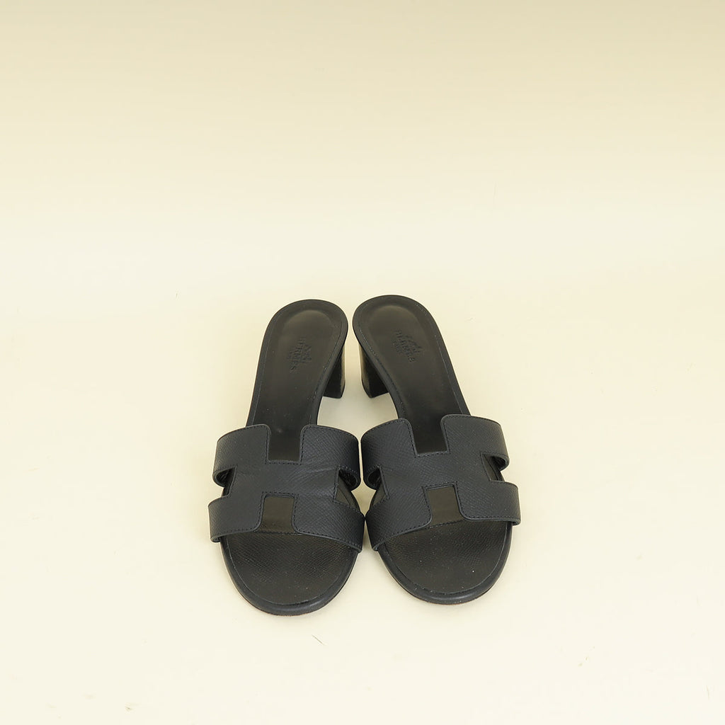 Hermes Noir Oasis Sandal 38.5