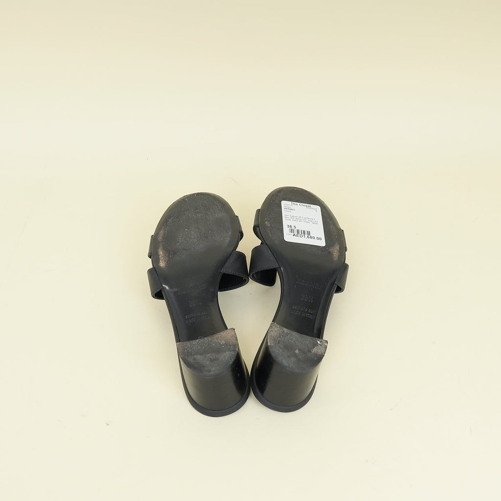 Hermes Noir Oasis Sandal 38.5