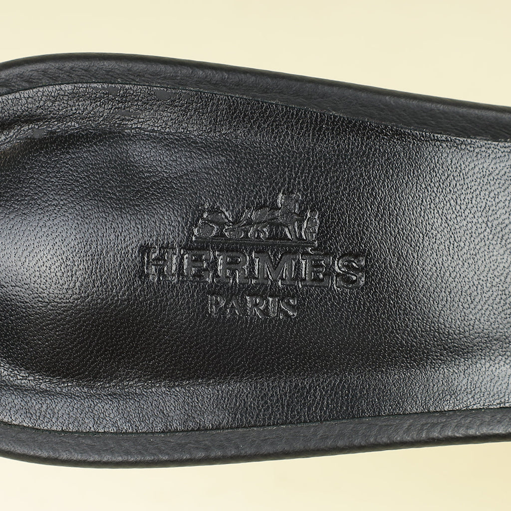 Hermes Noir Oasis Sandal 38.5