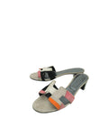Hermes Multicolor Oasis Goatskin Suede Sandal 38.5