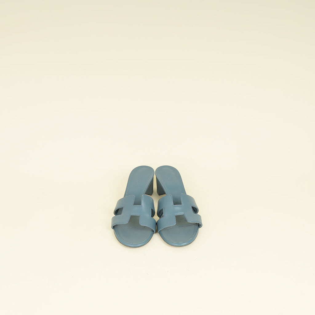 Hermes Gris Antarctique Oasis Sandal 38.5