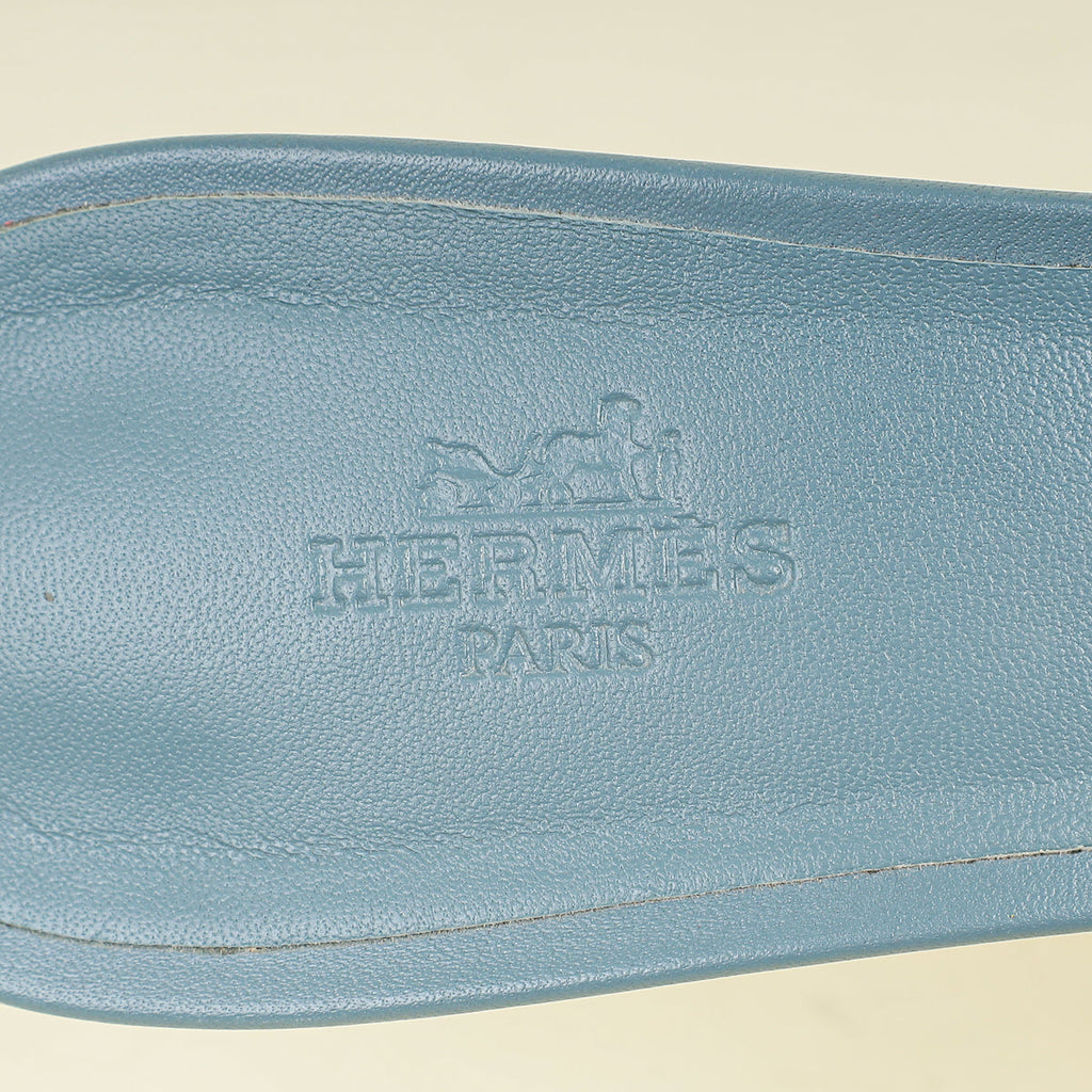 Hermes Gris Antarctique Oasis Sandal 38.5