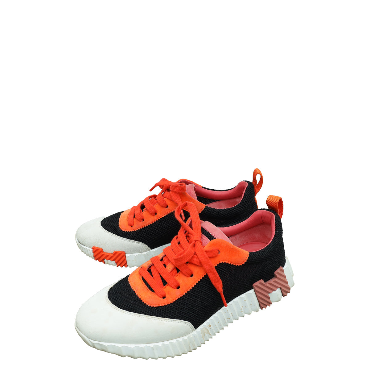 Hermes Tricolor Mesh Suede Bouncing Sneaker 38.5