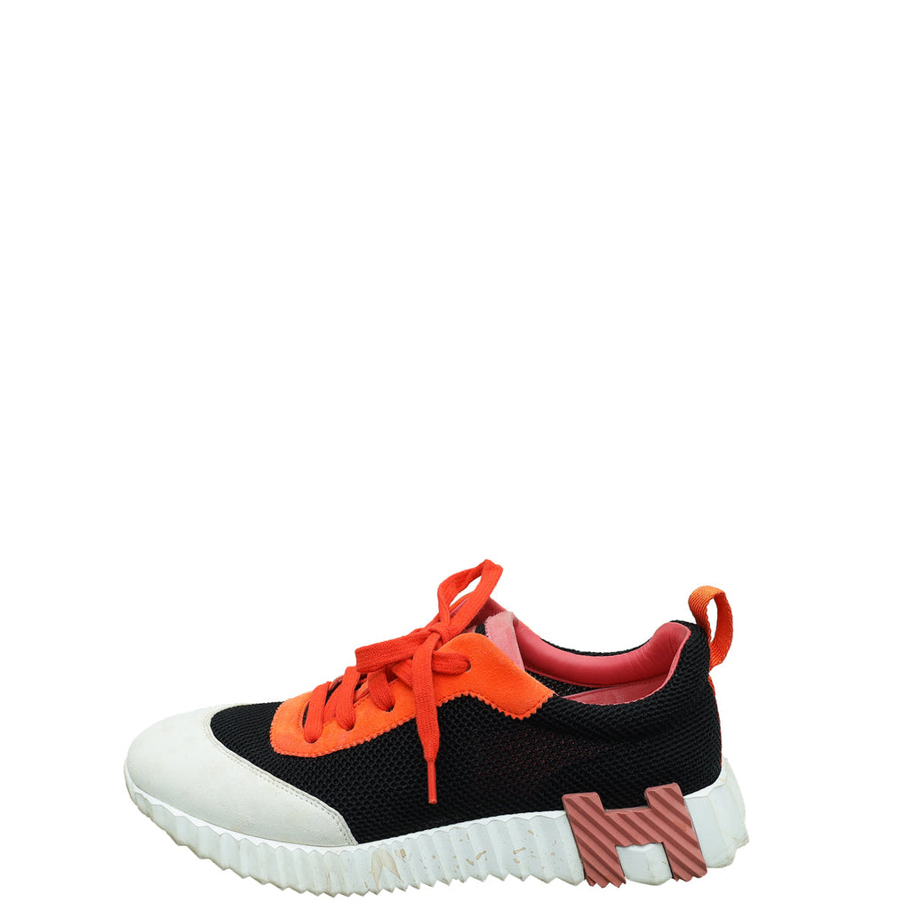 Hermes Tricolor Mesh Suede Bouncing Sneaker 38.5
