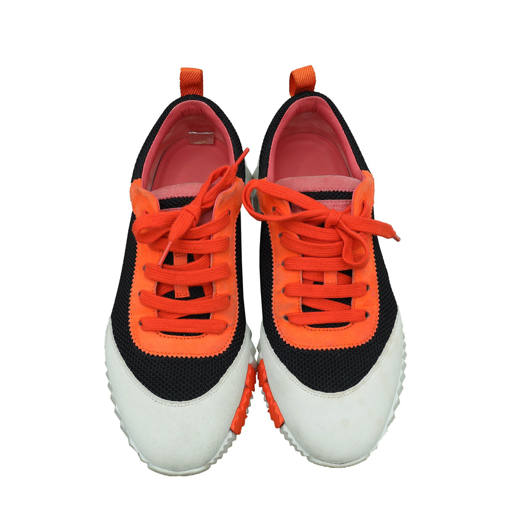 Hermes Tricolor Mesh Suede Bouncing Sneaker 38.5