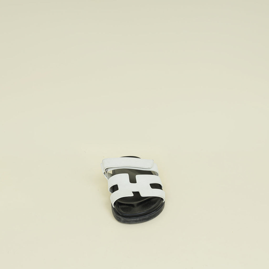 Hermes Blanc Chypre Sandal 38.5