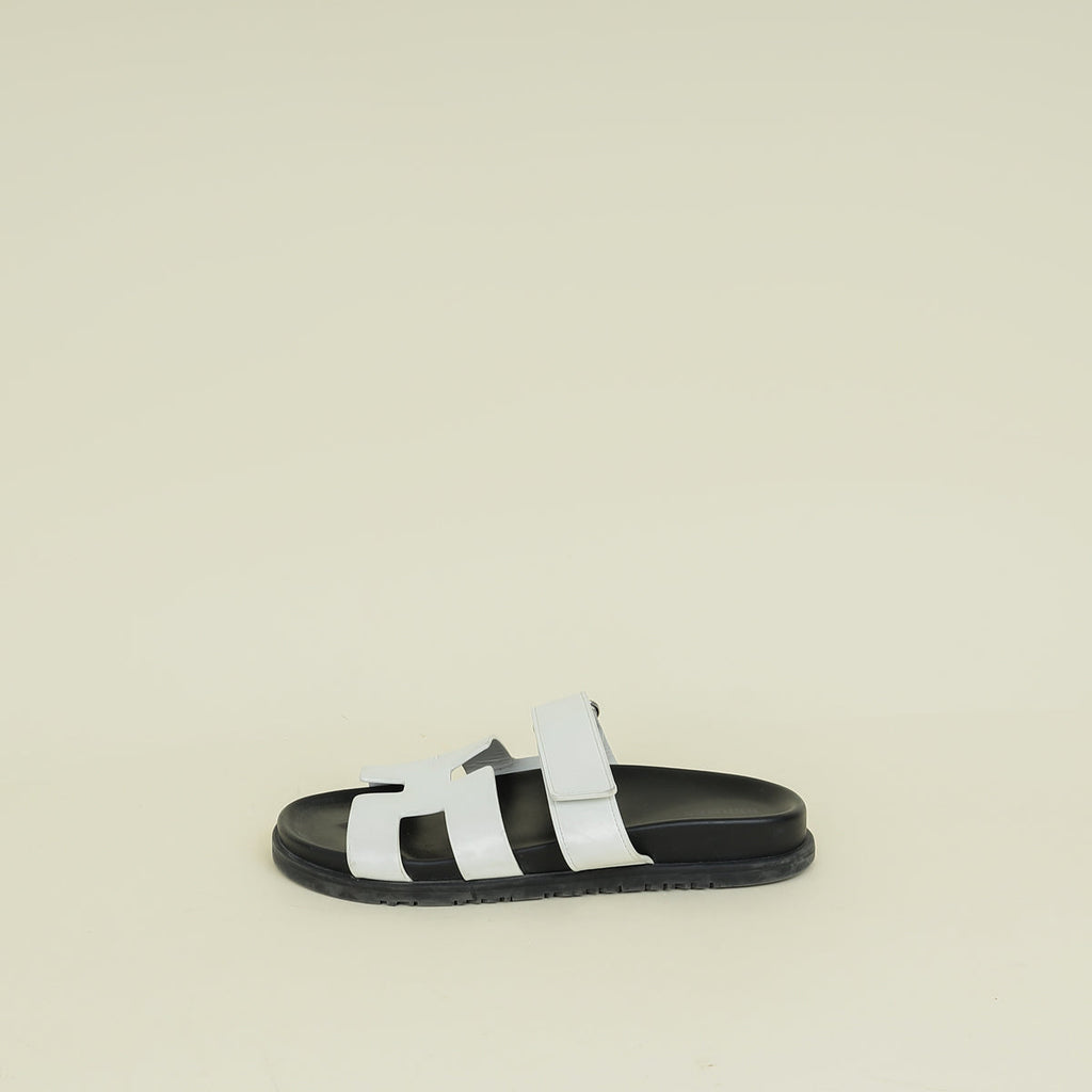 Hermes Blanc Chypre Sandal 38.5