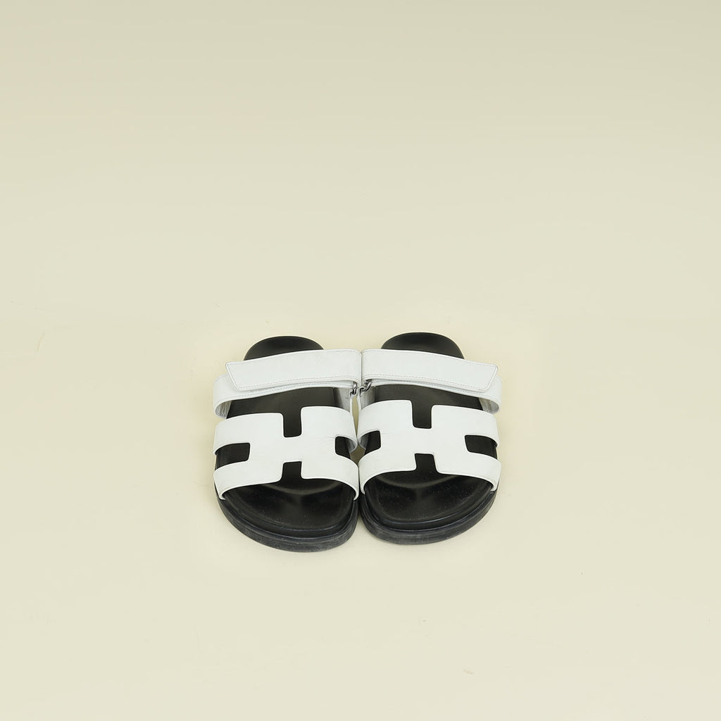 Hermes Blanc Chypre Sandal 38.5