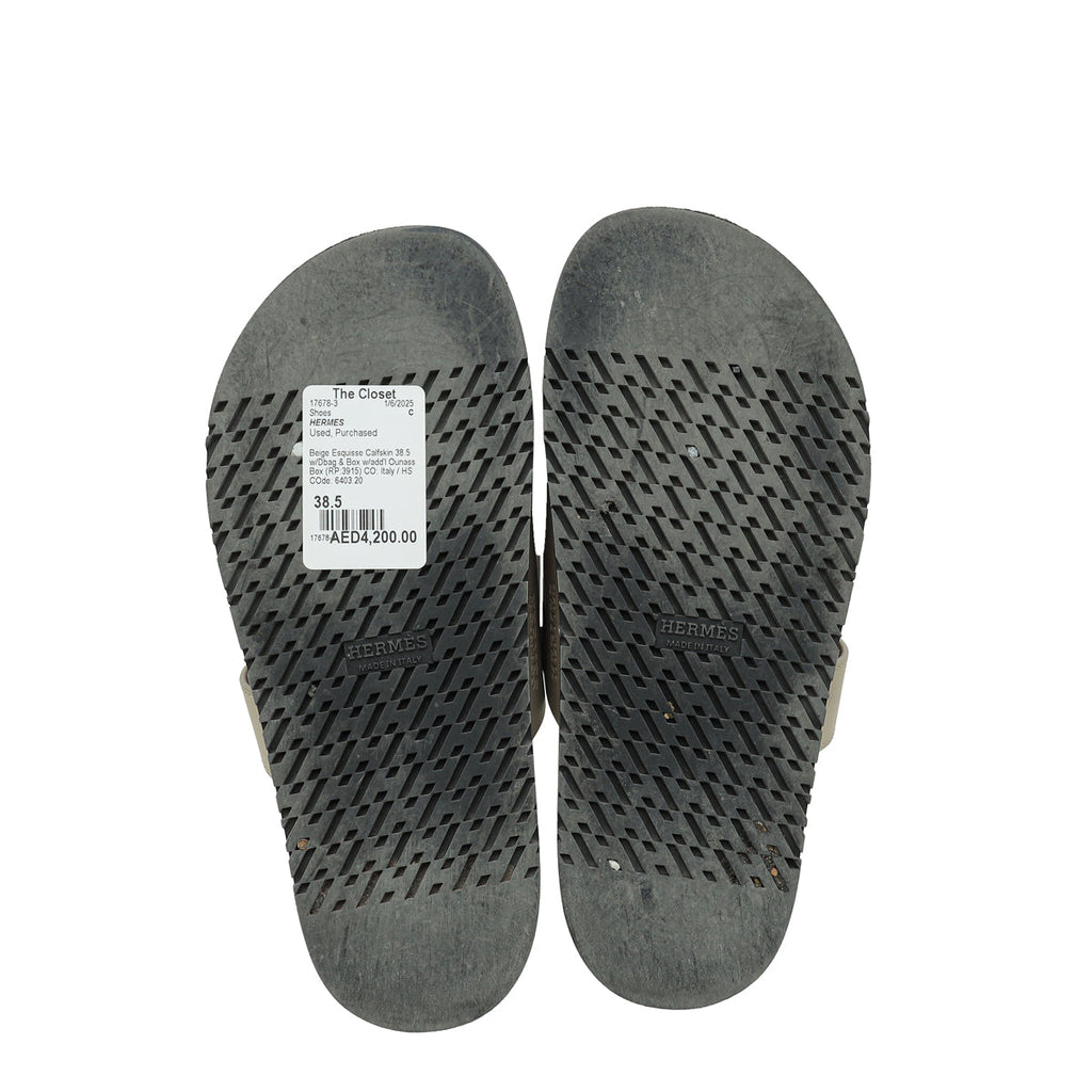 Hermes Beige Esquisse Chypre Sandal 38.5