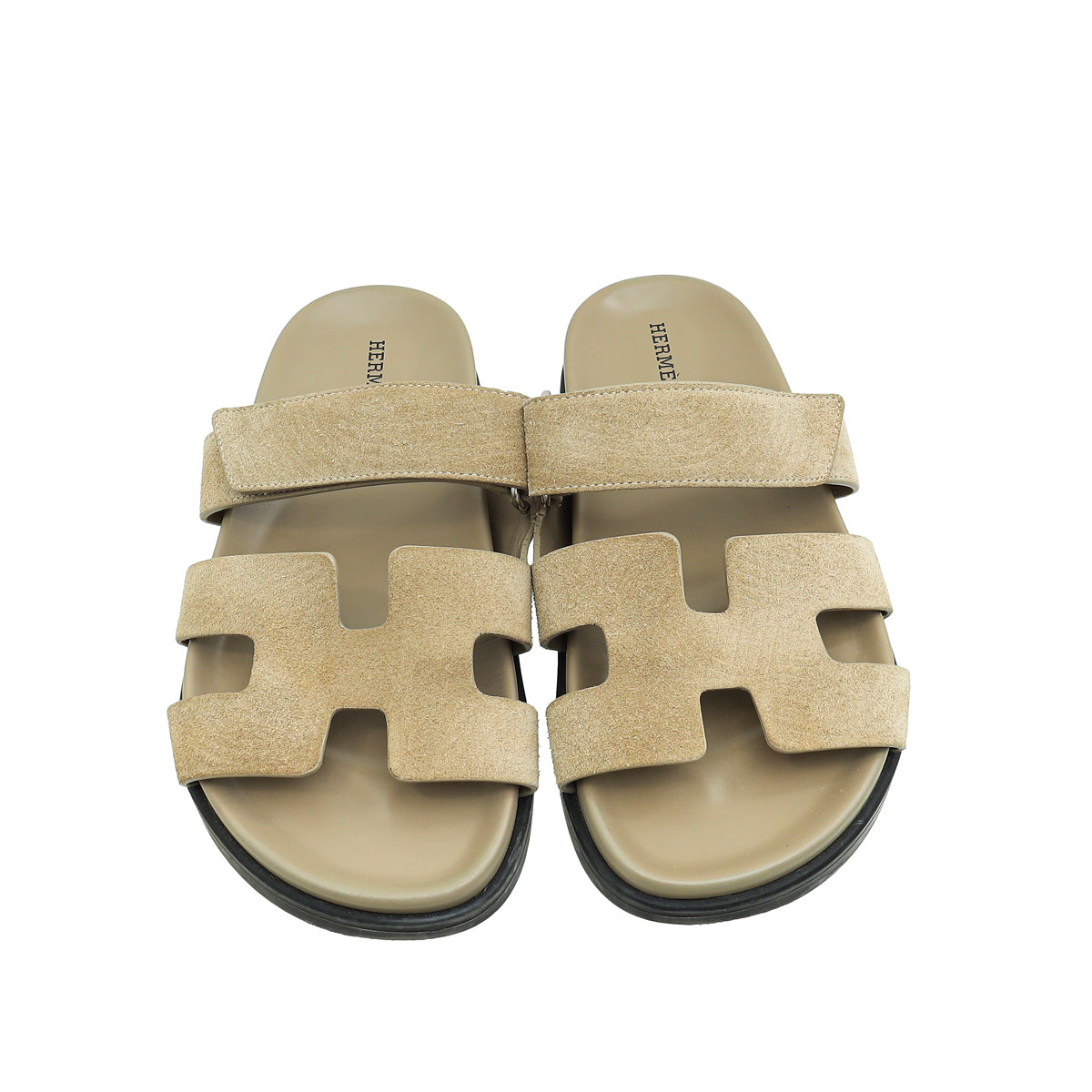 Hermes Beige Argile Suede Chypre Sandals 38.5