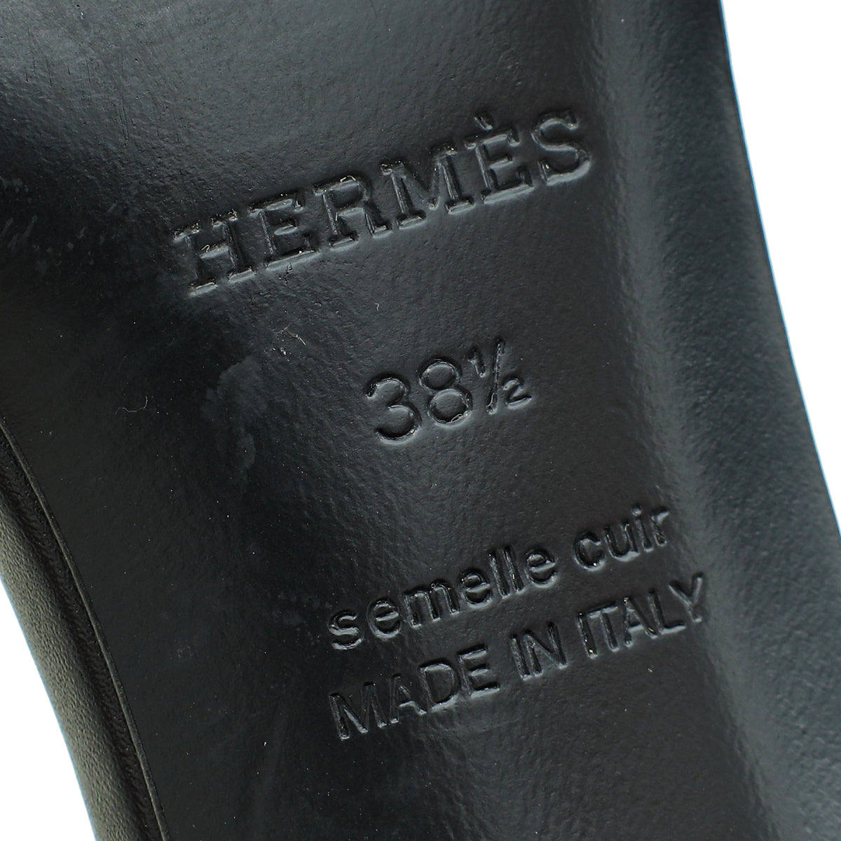 Hermes Noir Gigi 50 Sandals 38.5