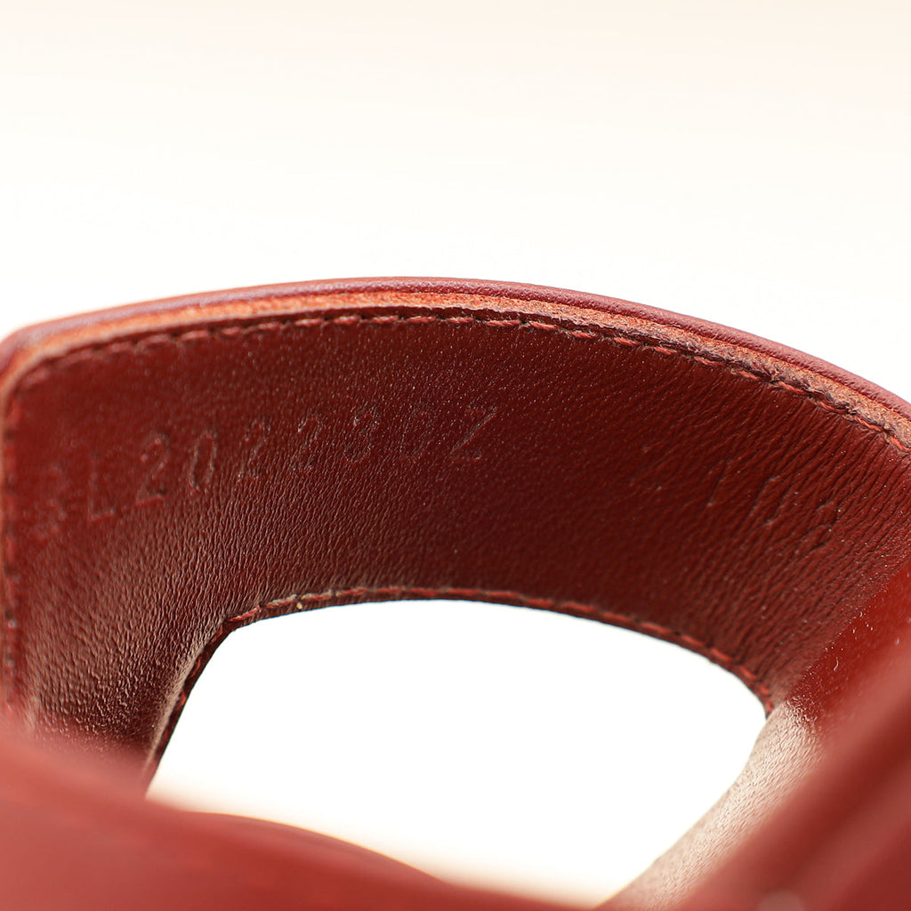 Hermes Bordeaux Oran Sandals 38.5