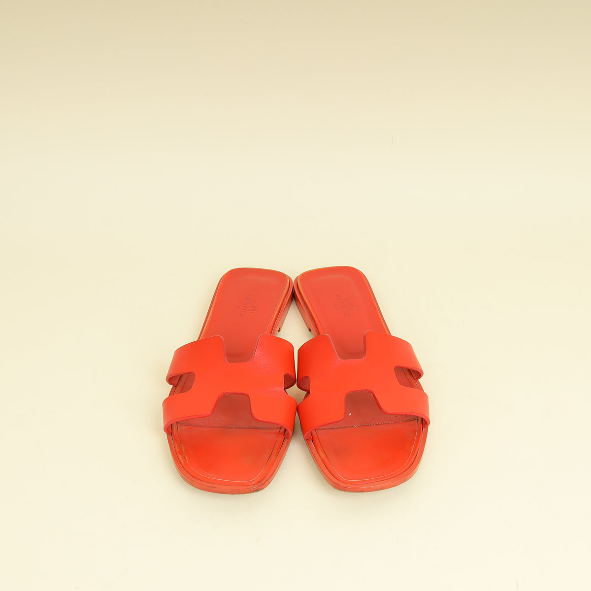 Hermes Coquelicot Oran Sandal 38.5