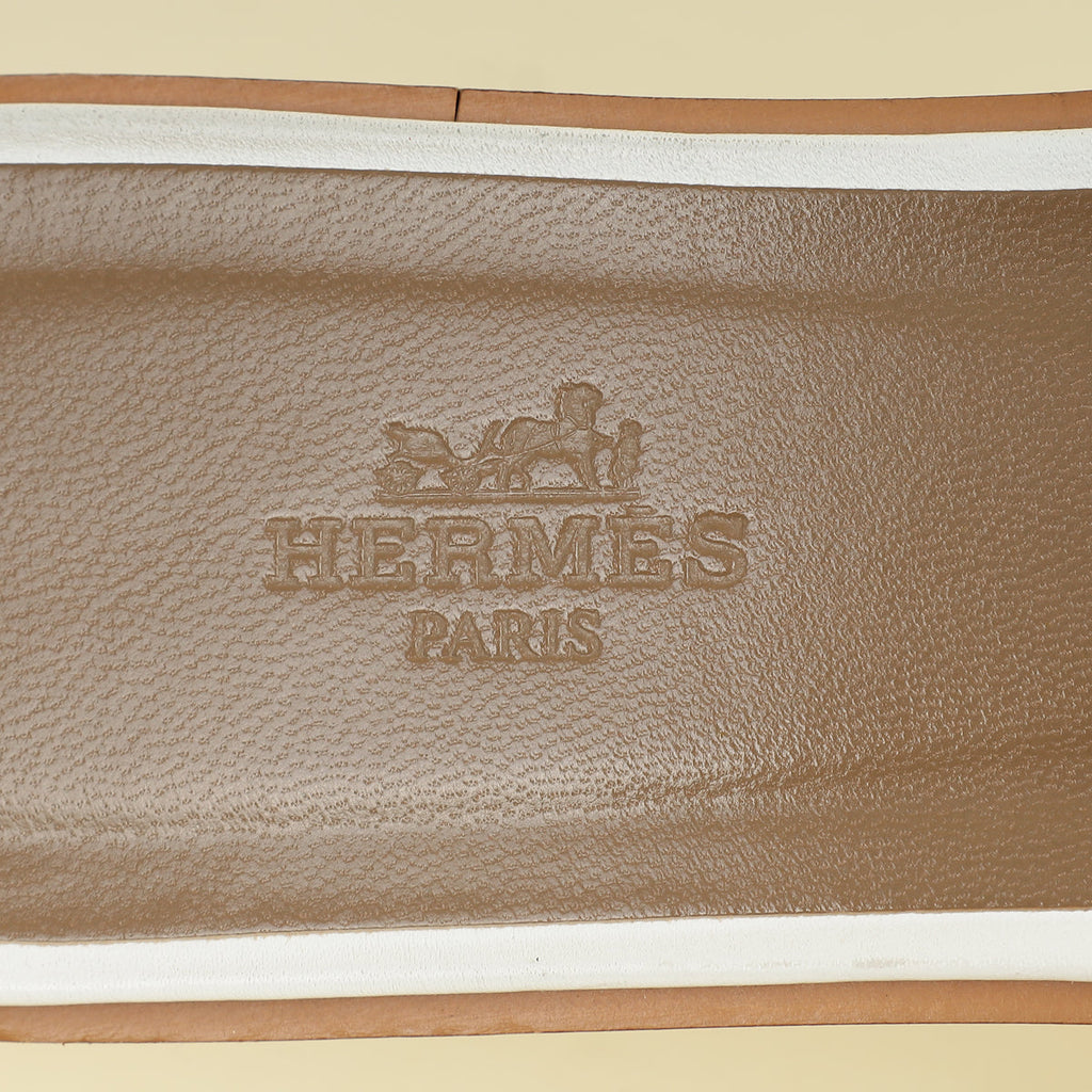 Hermes Blanc Oran Sandal 38.5