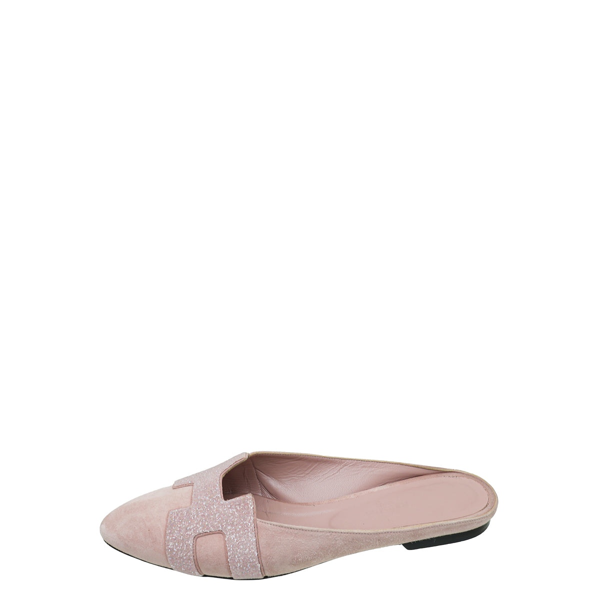 Hermes Pink Suede Roxane Mules w/Crystal Details 38.5
