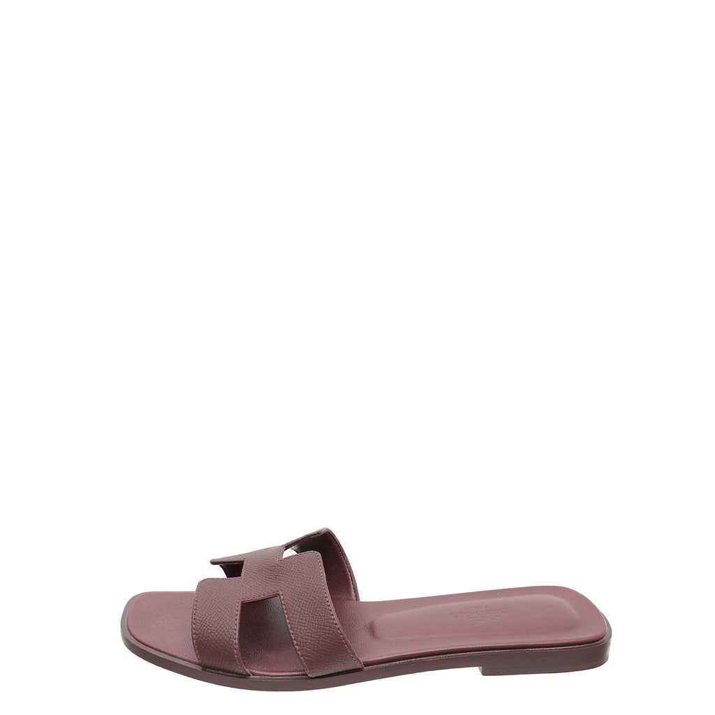 Hermes Bordeaux Oran Sandal 38.5