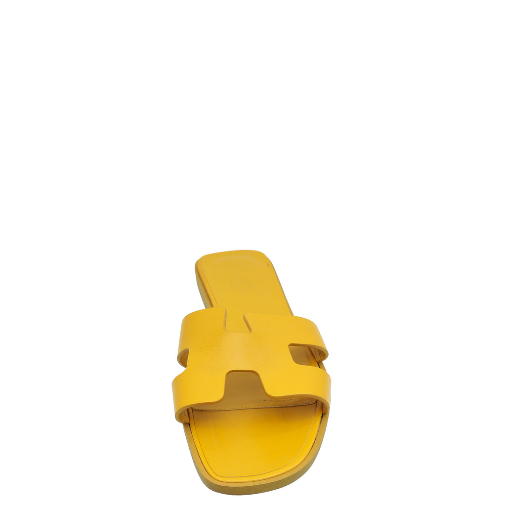 Hermes Jaune Topaz YellowOran Sandals 38.5