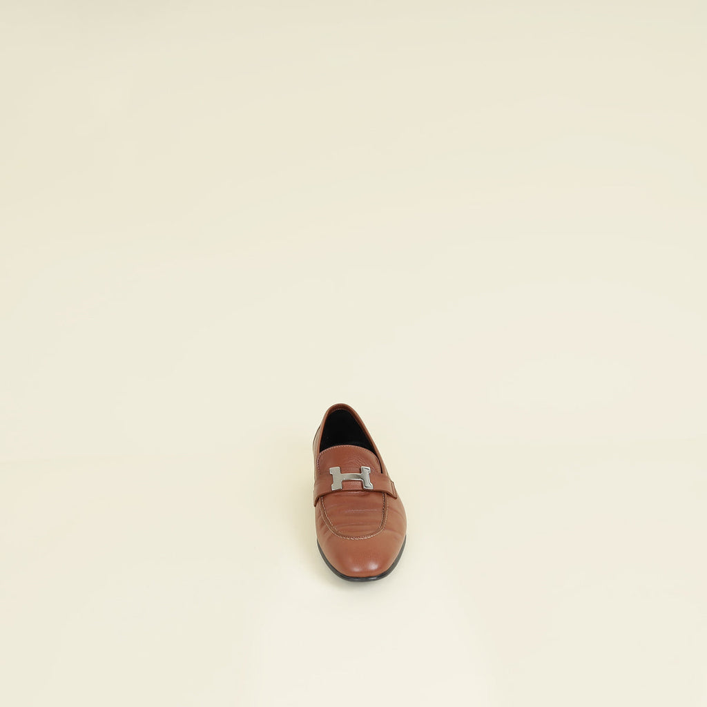 Hermes Gold Paris Goatskin Loafer 38.5