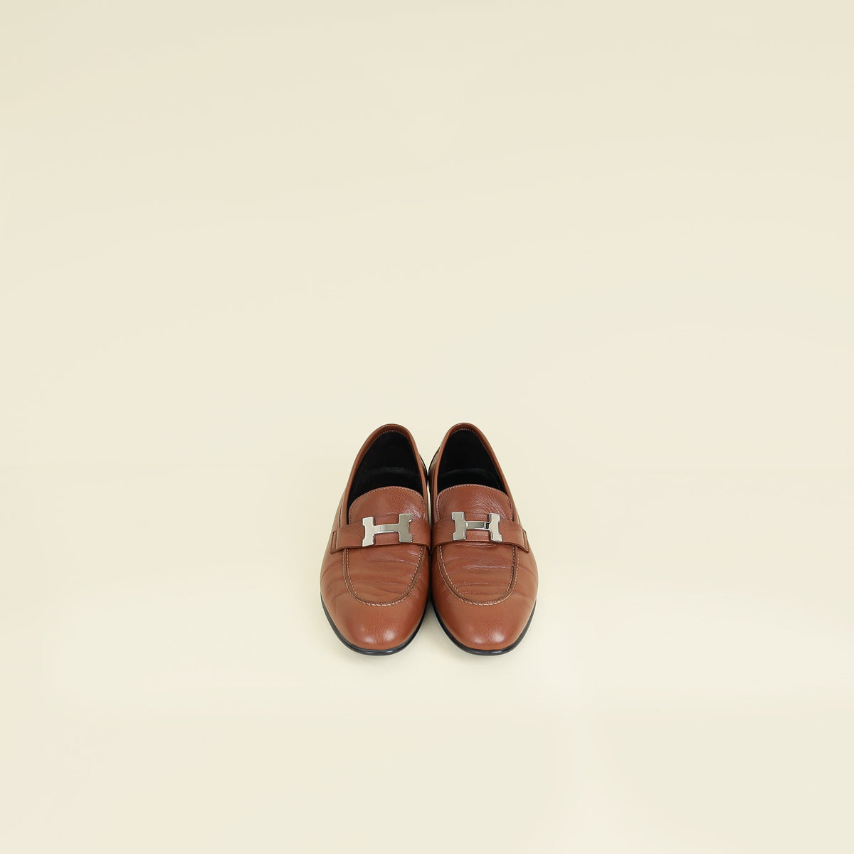 Hermes Gold Paris Goatskin Loafer 38.5