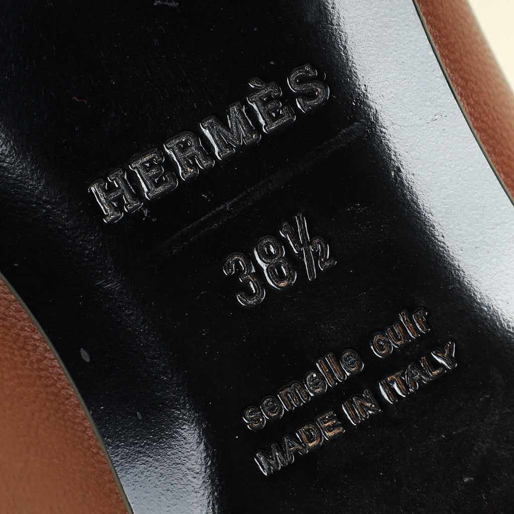 Hermes Gold Paris Goatskin Loafer 38.5